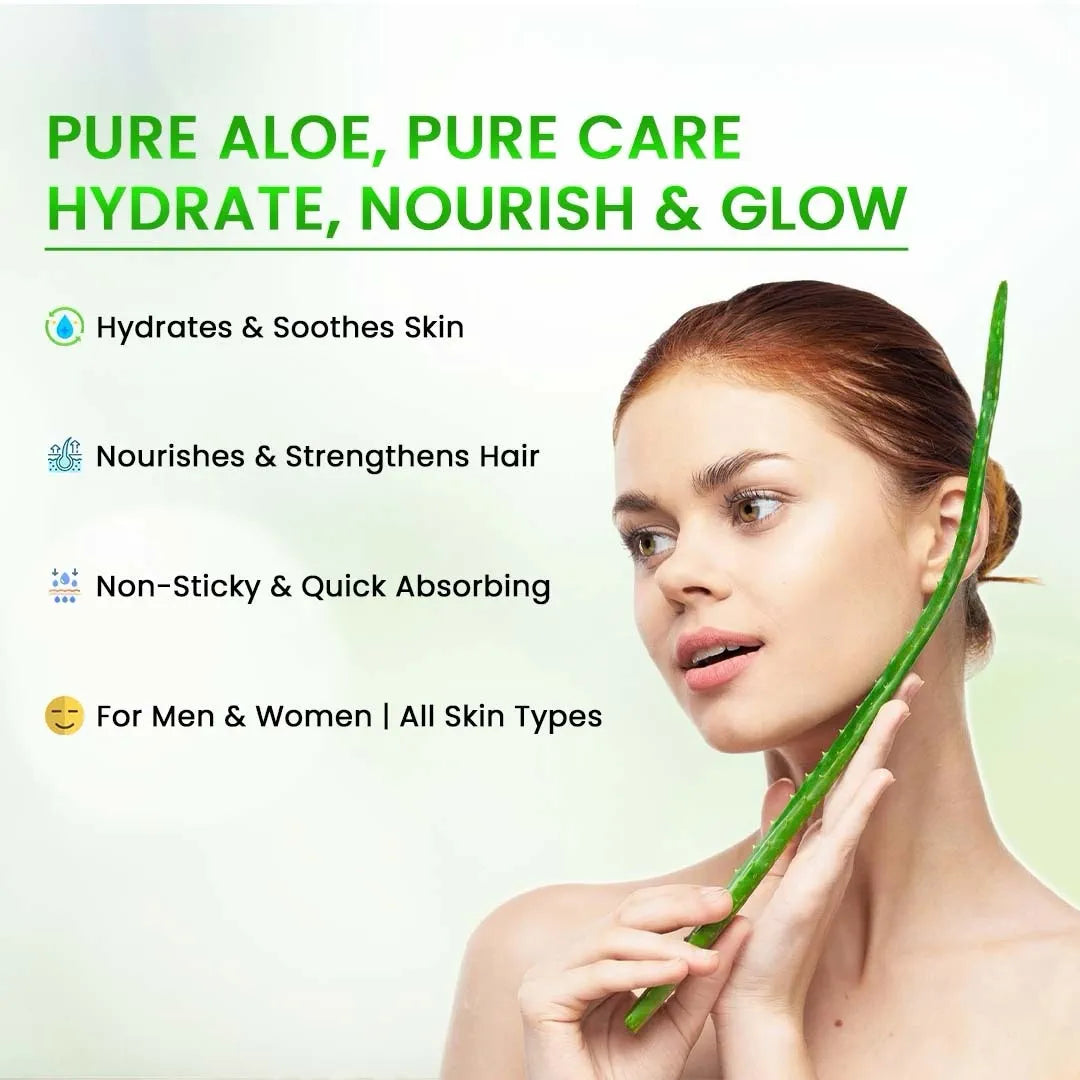 Niramayu Aloevera Skin/Hair Gel for Face Care & Hair Nourishment 300Gm | Natural Ayurvedic Formula for Hydration, Glow Lightweight Non-Sticky Daily Use Gel for Men & Women