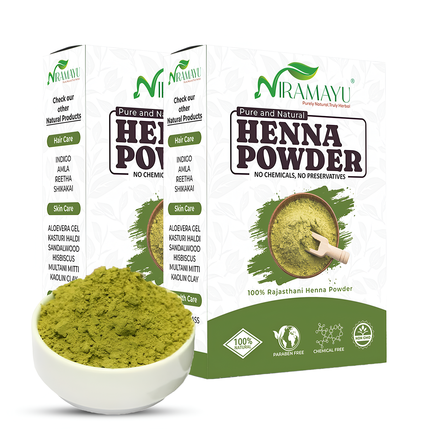 Niramayu Henna/Mehndi Powder for Hair | Enriched with Herbals for Hair Colour & Conditioning, Grey Coverage, Shine and Scalp Care | Chemical-Free Plant-Based | Rajasthani Sojat Henna