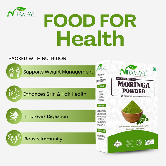 Niramayu Moringa Leaf Powder Superfood | Leaves Powder for Weight Loss Drumstick Juice, Murungai Keerai, Pure Fresh Munagaku Leaf Rich in Vitamins, Minerals & Antioxidants