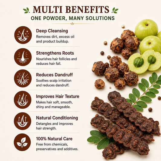 Niramayu Amla Reetha Shikakai Powder for hair | 3 in 1 Herbal Care