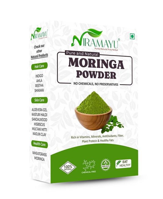 Niramayu Moringa Leaf Powder Superfood 200g | Leaves Powder for Weight Loss Drumstick Juice, Murungai Keerai, Pure Fresh Munagaku Leaf Rich in Vitamins, Minerals & Antioxidants