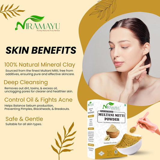 Multani Mitti 200g and Aloe Vera Gel 300g Skin Care Combo