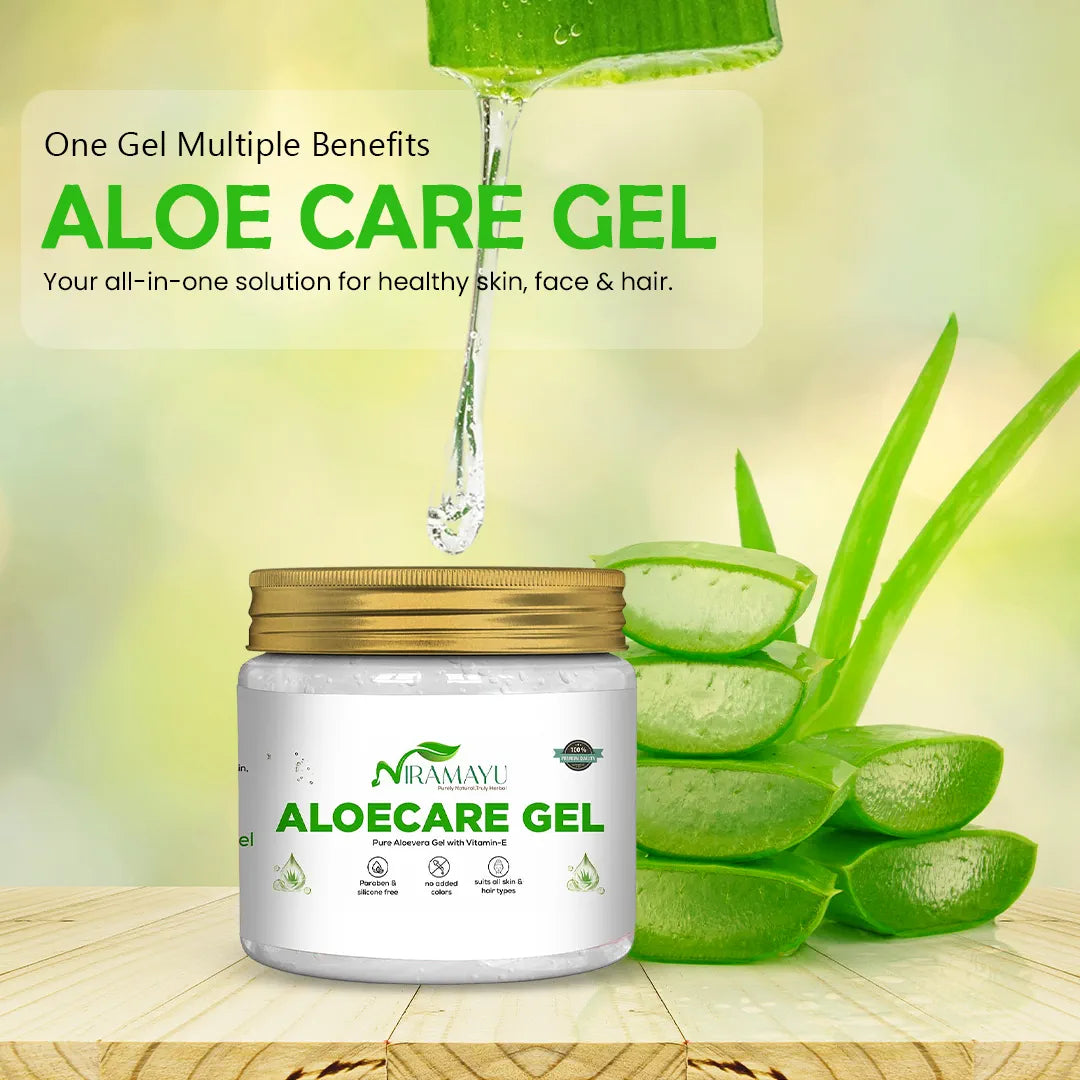Niramayu Aloevera Skin/Hair Gel for Face Care & Hair Nourishment 300Gm | Natural Ayurvedic Formula for Hydration, Glow Lightweight Non-Sticky Daily Use Gel for Men & Women