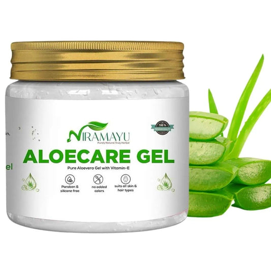 Niramayu Aloevera Skin/Hair Gel for Face Care & Hair Nourishment 300Gm | Natural Ayurvedic Formula for Hydration, Glow Lightweight Non-Sticky Daily Use Gel for Men & Women
