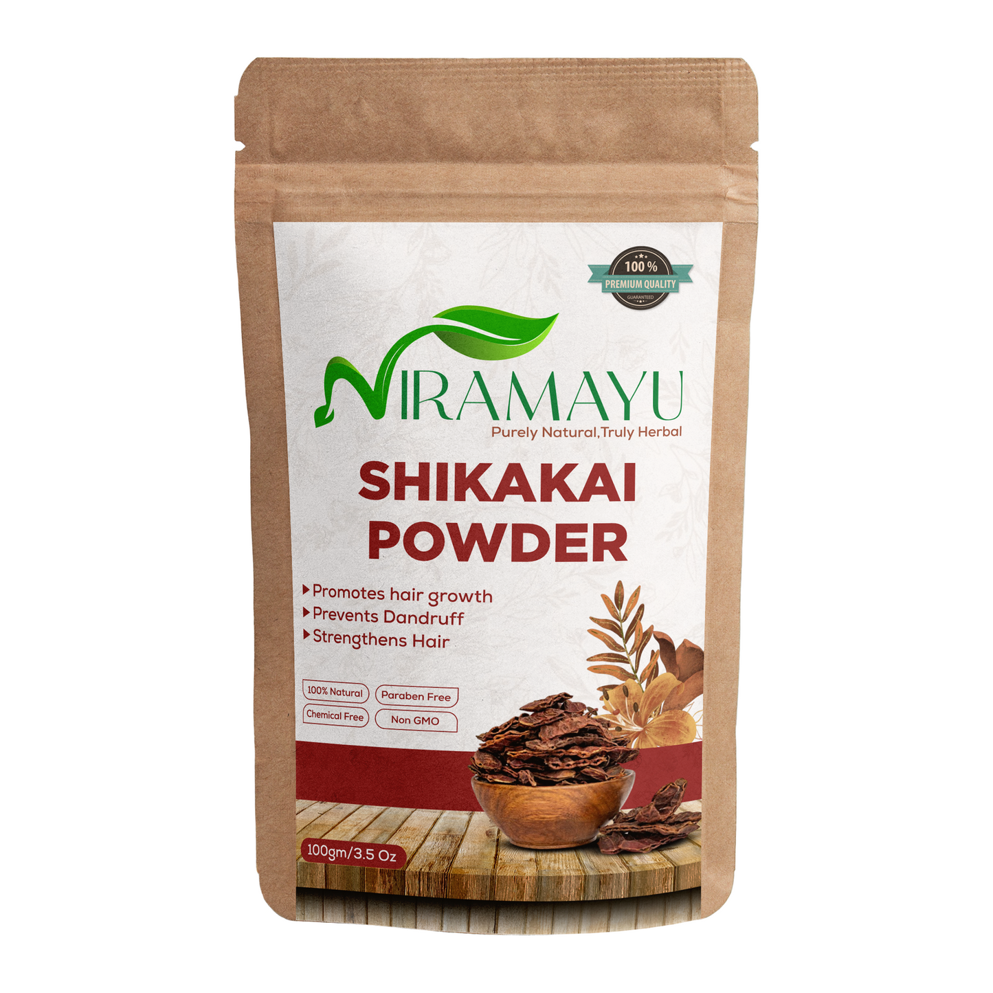 NIRAMAYU Shikakai Powder for Hair Growth | Natural Ayurvedic Herbal Hair Cleanser | Chemical Free Hair Care Powder for Soft, Shiny, Frizz Control and Scalp Cleansing