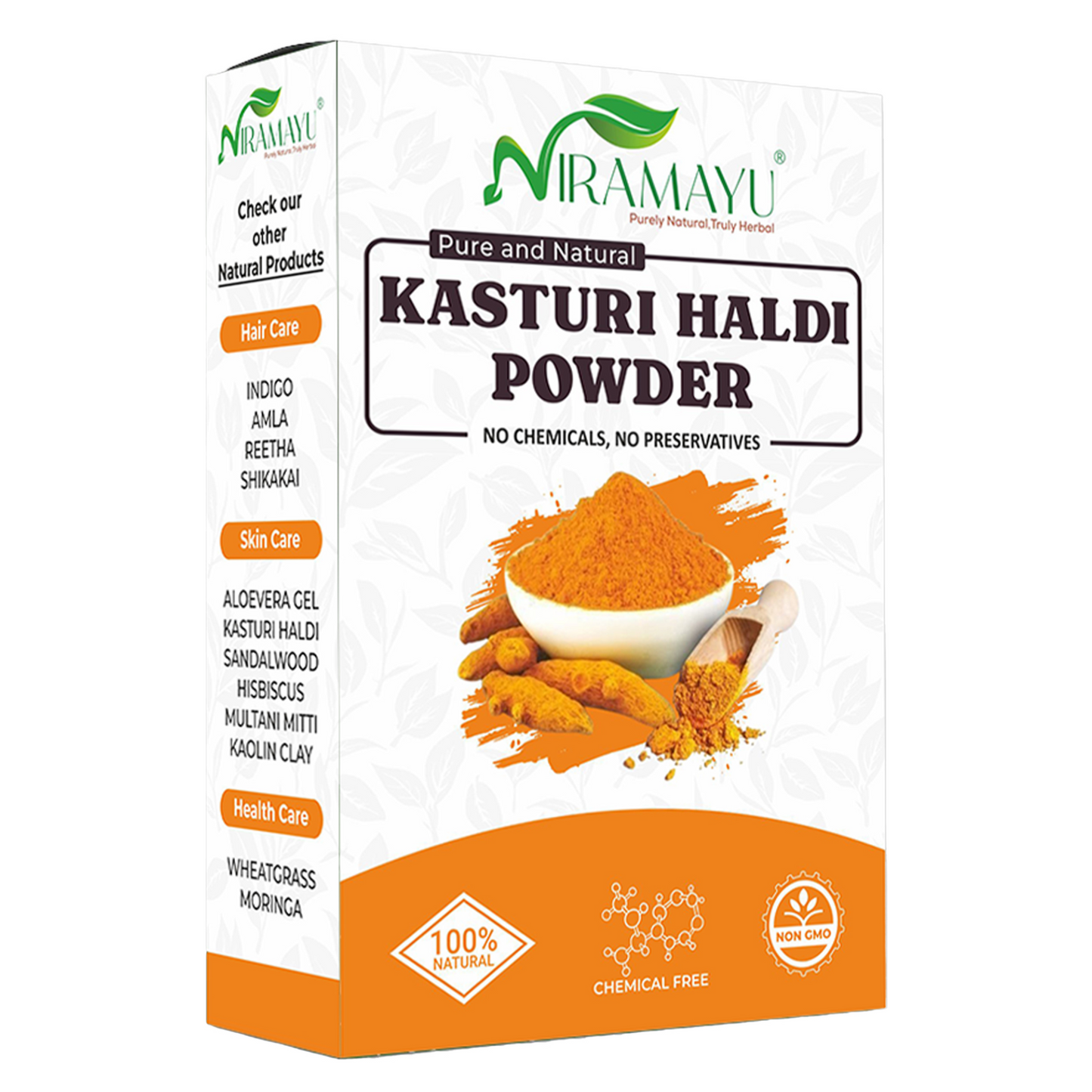 Niramayu Kasturi Haldi Powder for Face Beauty 100g | Wild Kasturi Manjal for Skin Brightening, Tan Removal and Natural Glow | Herbal Beauty | Chemical-Free