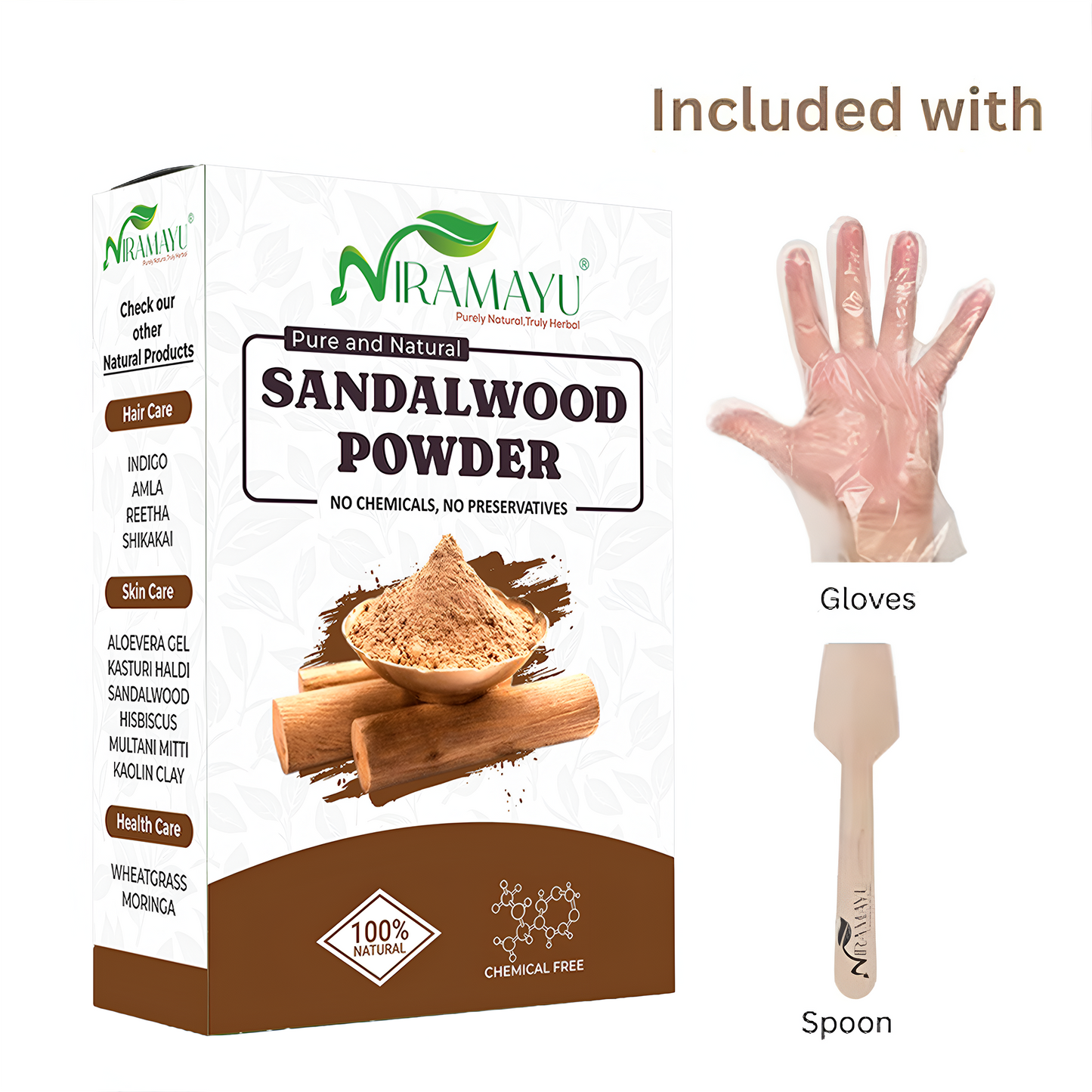 Niramayu Sandalwood/Chandan Powder for Face Pack and Skin Care 200gm | Helps Reduce Dark Spots, Acne and Tan Removal | Chemical-Free Ayurvedic Face Pack for Men & Women