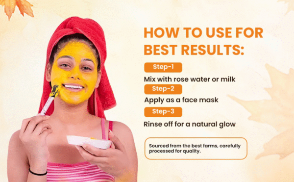 for best results by kasturi haldi powder