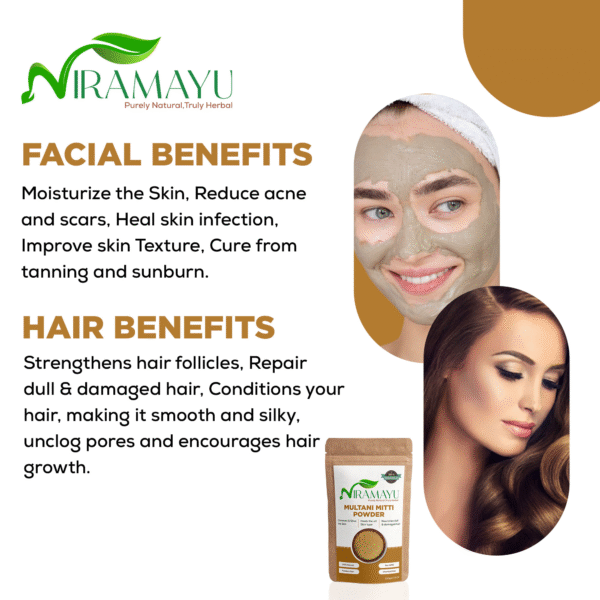 Sandalwood & Multani Mitti Powder Face pack Combo - Image 2